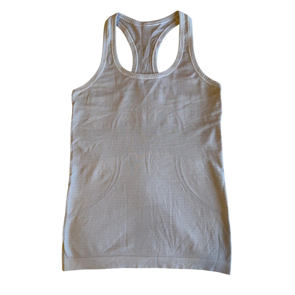 Lululemon Run With Heat Classic Gray Athletic Gym U Neck Work Out Tank Size 4